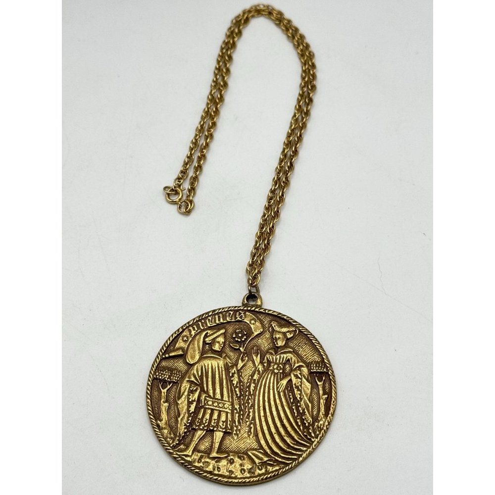 Vintage Alva Studios Medallion Pendant Necklace